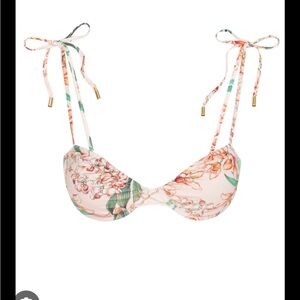 Peach Floral Monday Swimwear Bikini Set L NWT